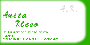anita klcso business card